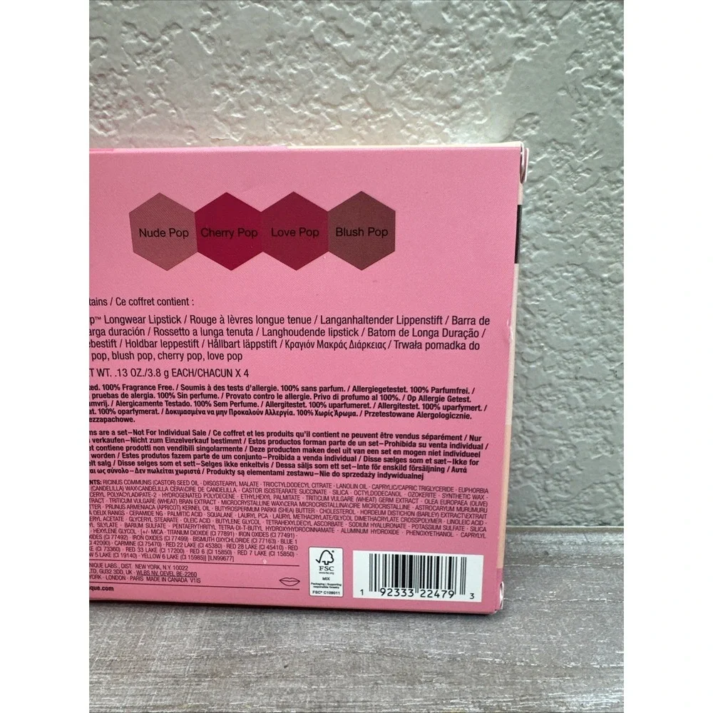 $24 🌙 Clinique Lipstick Set X4 Pop NEW FAST SHIP NUDE, Cherry, Love, Blush